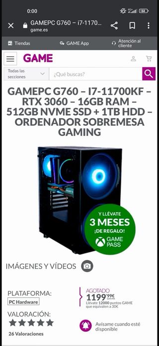 PC Gaming en perfecto estado.