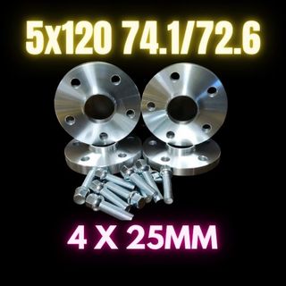 4 Adaptadores 25mm 5x120 74.1 / 72.6