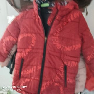 Chaqueta Desigual Talla M/38/10 Negra y Roja