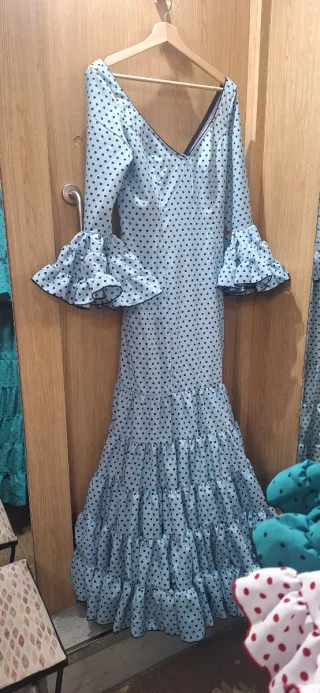 Traje Flamenca Canastero Azul/Negro sin estrenar