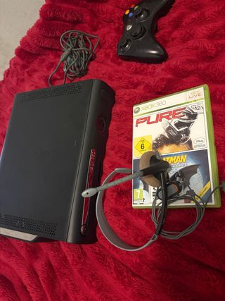 Xbox 360 + 1 mando +  Auriculares + Juego Pure