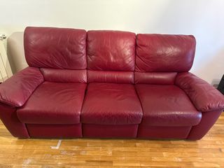 Sofá 3 plazas NATUZZI reclinable piel natural