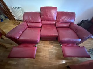 Sofá 3 plazas NATUZZI reclinable piel natural