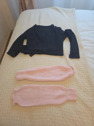 Mallot de ballet negro con tutu y chaqueta a juego