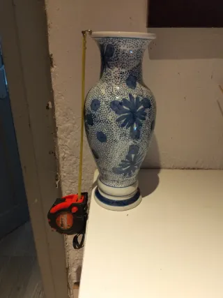 3 Jarrón de cerámica azul y blanco