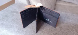 Cartera de piel Quiksilver marrón