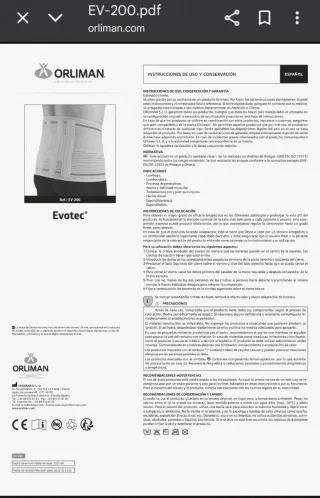 FAJA SACROLUMBAR SEMIRRÍGIDA CORTA Orliman