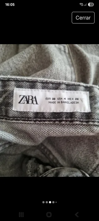 Pantalón vaquero gris Zara