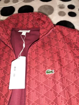 Chaqueta Lacoste con cremallera Roja Nueva