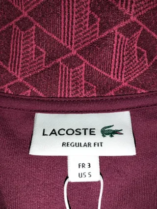 Chaqueta Lacoste con cremallera Roja Nueva