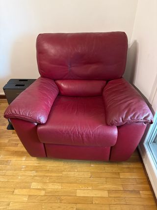 Sillón NATUZZI reclinable de piel natural