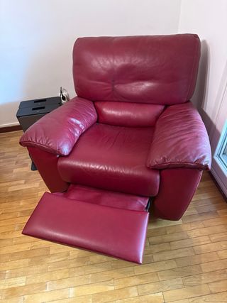 Sillón NATUZZI reclinable de piel natural