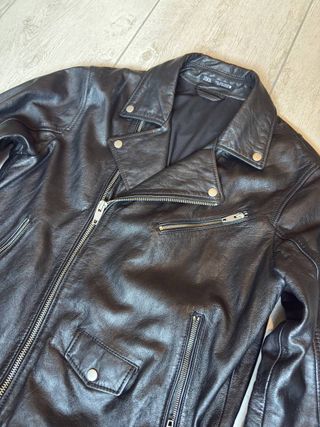 Giacca Pelle Biker Zara Nera Uomo