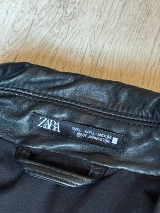 Giacca Pelle Biker Zara Nera Uomo