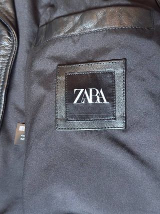 Giacca Pelle Biker Zara Nera Uomo