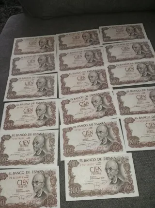 17 Billetes 100 Pesetas 1970 Sin Circular