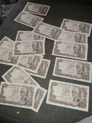 17 Billetes 100 Pesetas 1970 Sin Circular