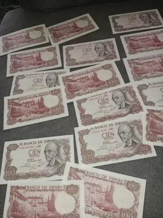 17 Billetes 100 Pesetas 1970 Sin Circular