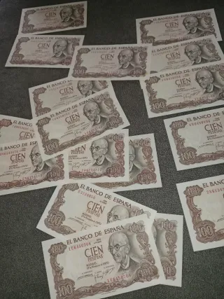 17 Billetes 100 Pesetas 1970 Sin Circular