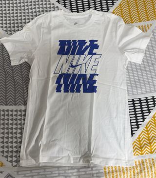 Camiseta Nike Blanca Logo Azul