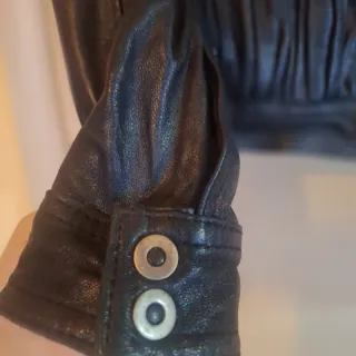 Giubbotto vera pelle nero donna