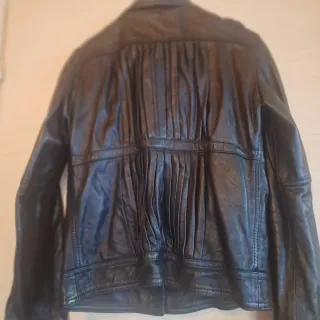 Giubbotto vera pelle nero donna