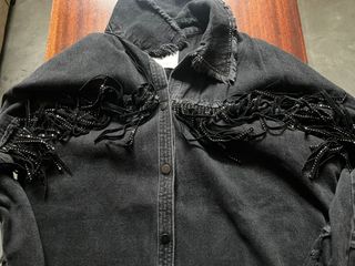 CHAQUETA ABRIGO MUJER ZARA VAQUERA NEGRA TALLA S