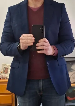 Chaqueta de traje azul Cortefiel