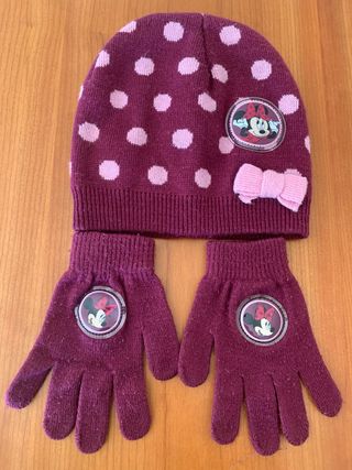 Gorro y guantes niña Disney Talla Única