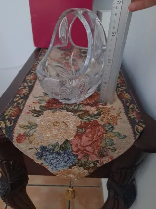 Cesta cristal bohemia vintage, antiguo