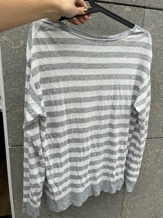 Jersey fino Massimo Dutti rayas gris y blanco
