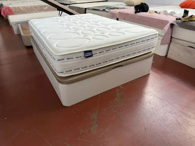 135x190 CANAPE MADERA BLANCA y COLCHÓN