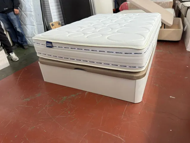 135x190 CANAPE MADERA BLANCA y COLCHÓN