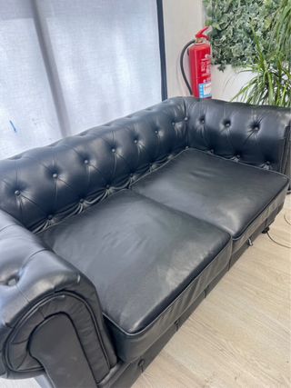 Sofá 2 e 1 plazas em pele sintética