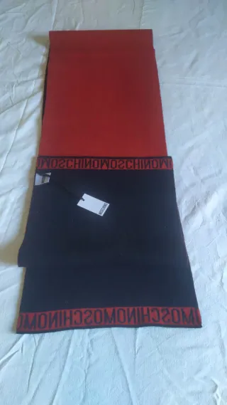 Sciarpa Moschino lana unisex nero/rosso