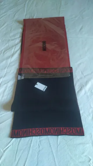 Sciarpa Moschino lana unisex nero/rosso