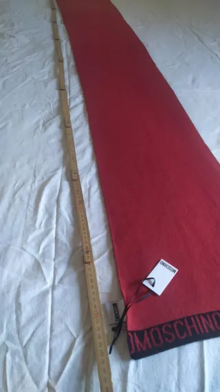 Sciarpa Moschino lana unisex nero/rosso