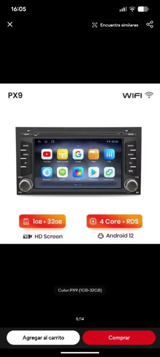 Radio Android Seat León MK3 o Seat Ibiza 2012-2019