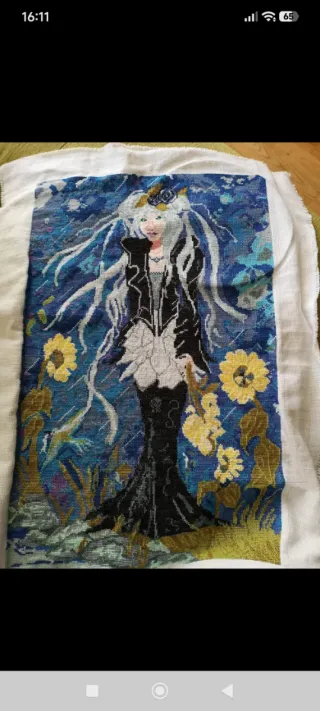 Punto de cruz paisaje urbano