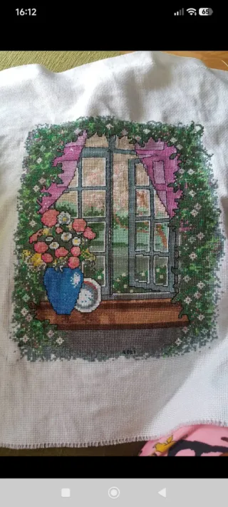 Punto de cruz paisaje urbano