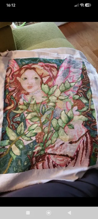 Punto de cruz paisaje urbano