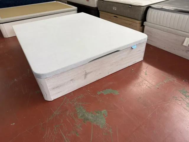 150x190 CANAPE MADERA BLANCO ARTICO y COLCHÓN