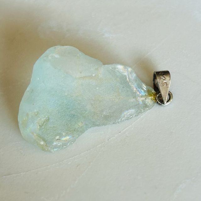 Aguamarina natural + colgante plata 925
