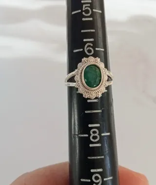 Anillo Plata Ley 925 con Esmeralda