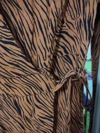 Vestido Mango Animal Print Naranja