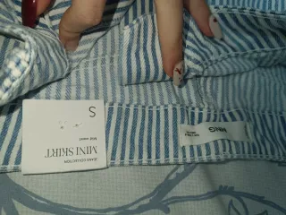 Falda Mango Rayas Azul