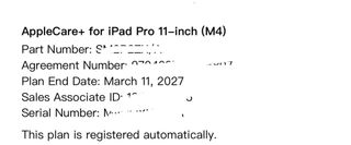 iPad Pro 11 M4 256gb AppleCare+ , Caja