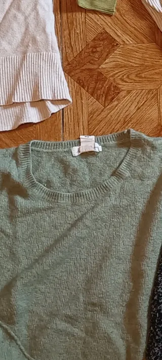 Lote 5 suéteres jersey  talla S mujer – beige, ver