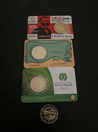 Lote 4 monedas 2€ Bélgica