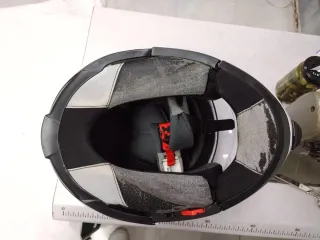 Casco blanco moto con visera